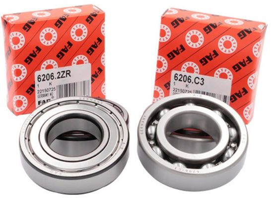Cubierta de acero de estampado de doble fila con rodamiento de bolas de ranura profunda 6206 C3 de 30 mm