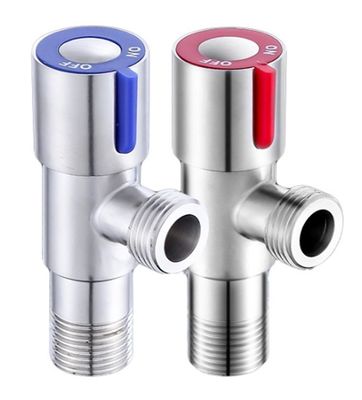 Válvula de ángulo de fundición a presión personalizada 201 Rueda azul Núcleo de cobre Dimensión interna 18 mm